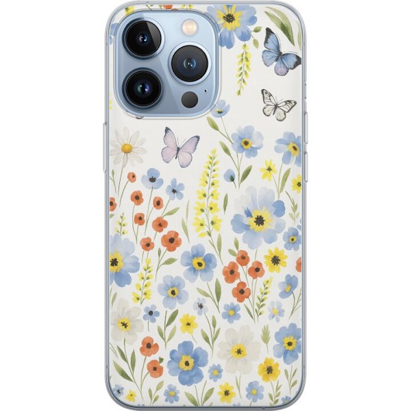 Apple iPhone 13 Pro Genomskinligt Skal Sommarblommor