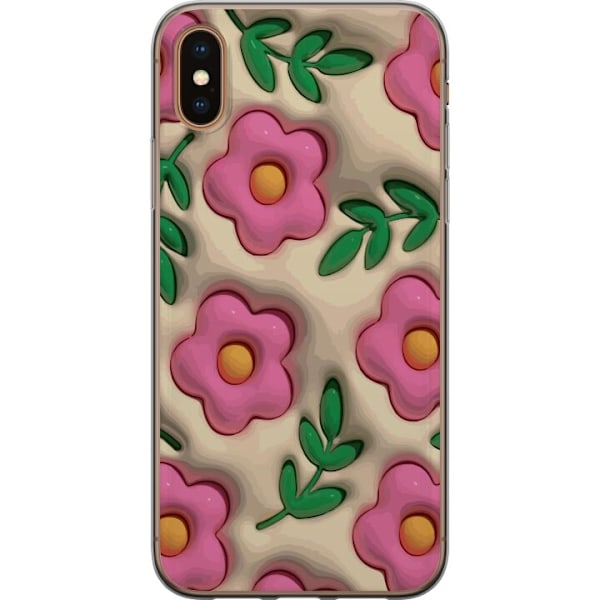 Apple iPhone X Genomskinligt Skal Bubbliga Blommor