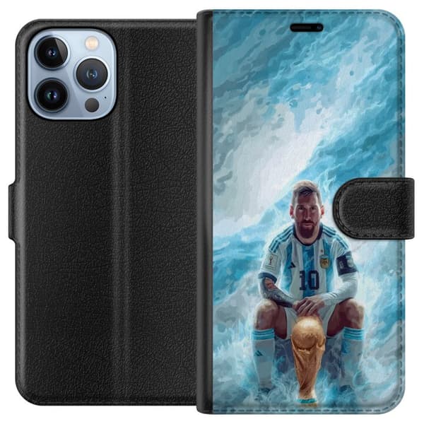 Kompatibelt Plånboksfodral till Apple iPhone 13 Pro Max Lionel Messi Världsmästare blå