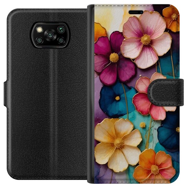 Xiaomi Poco X3 NFC Tegnebogsetui Blomster Farver