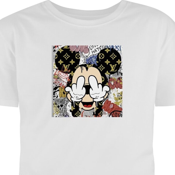 T-shirt til Voksen | Klassisk Voksen T-shirt Mickey Mouse hvid XL