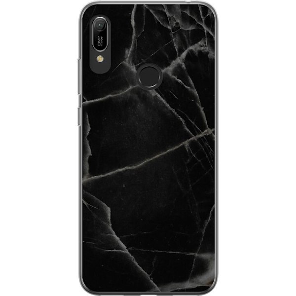 Huawei Y6 (2019) Genomskinligt Skal Svart marmor