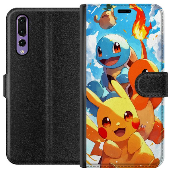 Huawei P20 Pro Tegnebogsetui Pocket Creatures - inspireret af Pokémon uden at nævne navnet