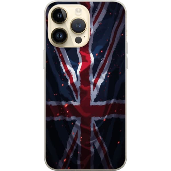 Kompatibelt Mobildeksel til Apple iPhone 14 Pro Max Kunstnerisk britisk flagg med mørk grungeeffekt flerfarget