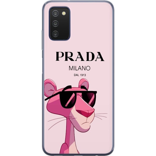 Samsung Galaxy A03s Läpinäkyvä kuori Prada Ruusupantteri