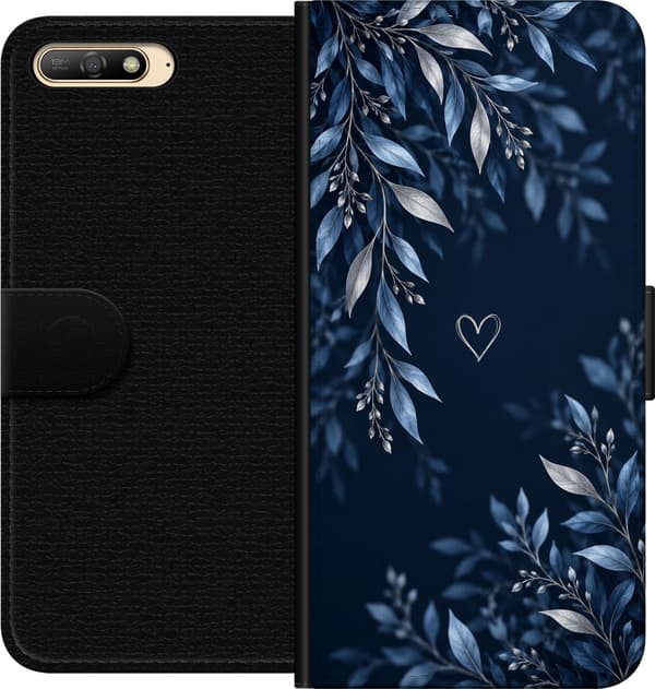Kompatibel Tegnebogsetui til Huawei Y6 (2018) Natløv blå