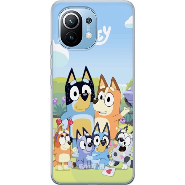 Xiaomi Mi 11 Genomskinligt Skal Bluey mobilskal med hela familjen i färgglad design