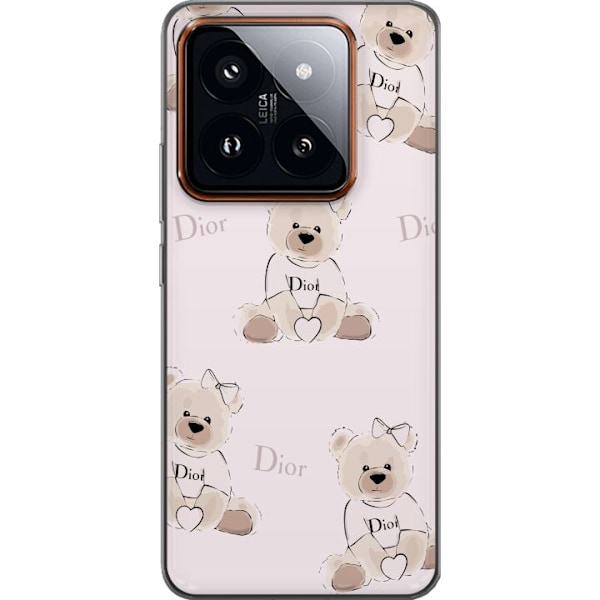 Xiaomi 14 Pro Gennemsigtig cover Teddy Dior Vibes - luksuriøs bamse i modetil