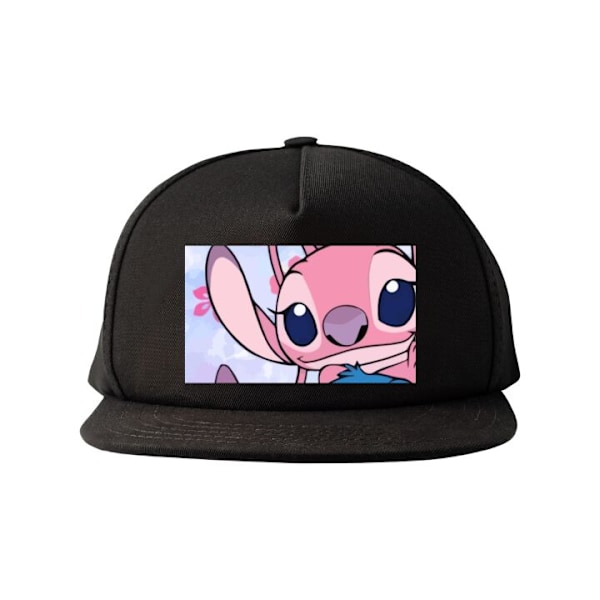 Snapback for Voksen | Justerbar Caps Stitch & Angel svart one size