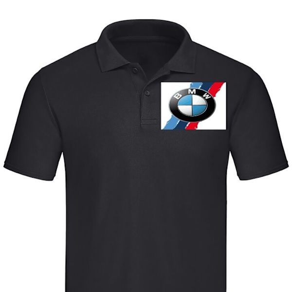 Poloshirt til Voksen | Elegant Poloshirt BMW Striber Sort X-Large