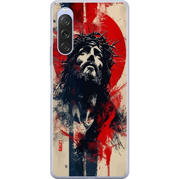 Sony Xperia 10 V Gennemsigtig cover Jesus med kors - kristent