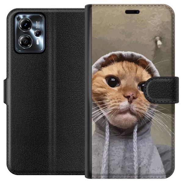 Motorola Moto G13 Plånboksfodral Katt Tröja