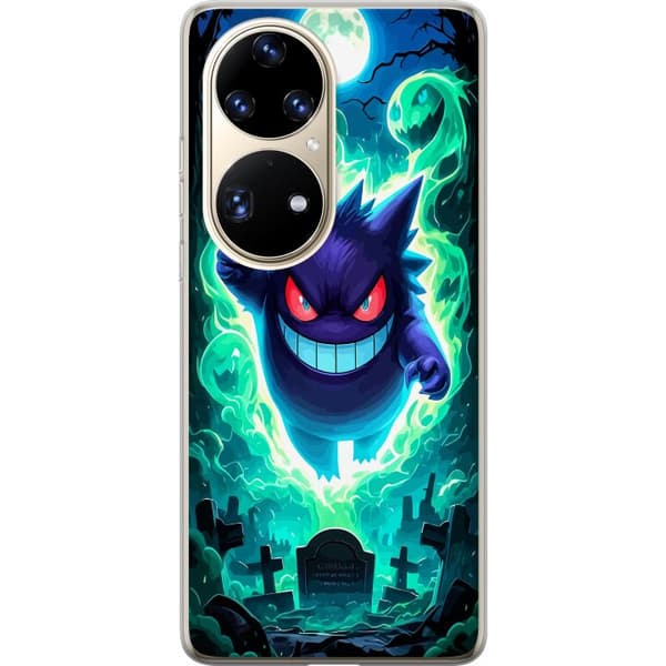 Kompatibelt Mobildeksel til Huawei P50 Pro Spökfigur i kyrkogård grønn