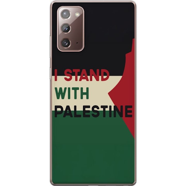 Samsung Galaxy Note20 Genomskinligt Skal Stand with Palestine – solidaritetsdesign med starkt budskap