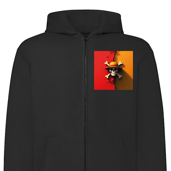 Zip-Hoodie | Huvtröja med Dragkedja för Vuxna Skalle svart S