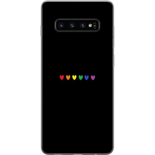 Samsung Galaxy S10 Läpinäkyvä kuori Ylpeä Sydämet