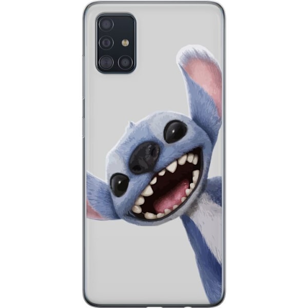 Samsung Galaxy A51 Genomskinligt Skal Stitch i Fart – Kawaii Design för Fans & Barn