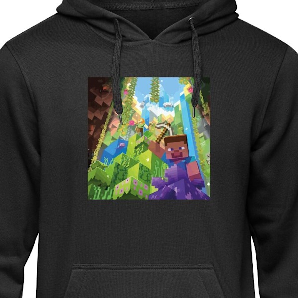 Børne-Hoodie | Blød Hættetrøje til Børn Minecraft sort 7-8 År