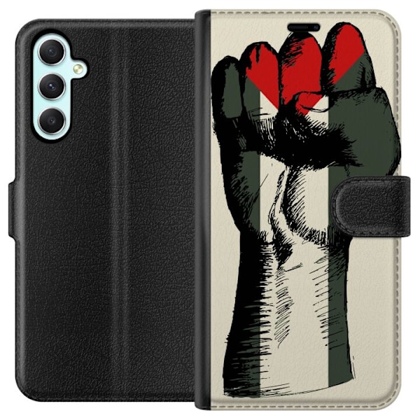 Samsung Galaxy A34 Plånboksfodral Hand knuten i Palestinas färger – kraftfull symbol för frihetsrörelsen