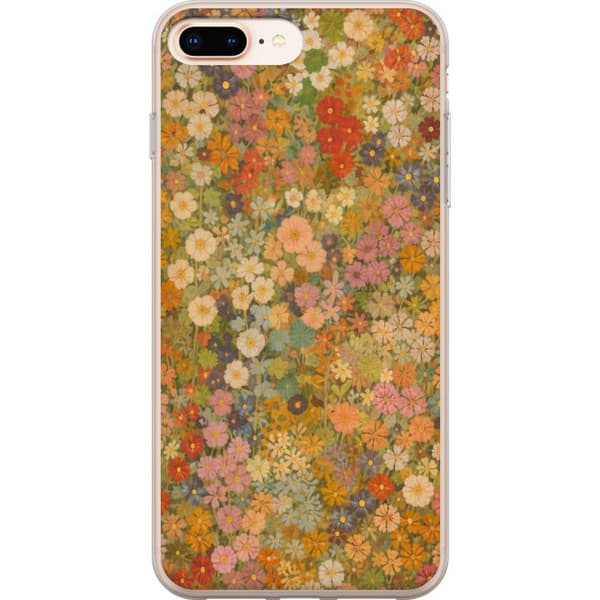 Kompatibelt Mobilskal till Apple iPhone 8 Plus Blomsteräng i varma toner med nostalgisk målarkänsla