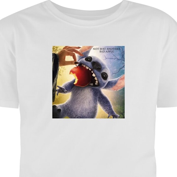 Barn-T-shirt | Bekväm T-shirt för Barn Stitch | Dåligt äpp vit 5-6 År