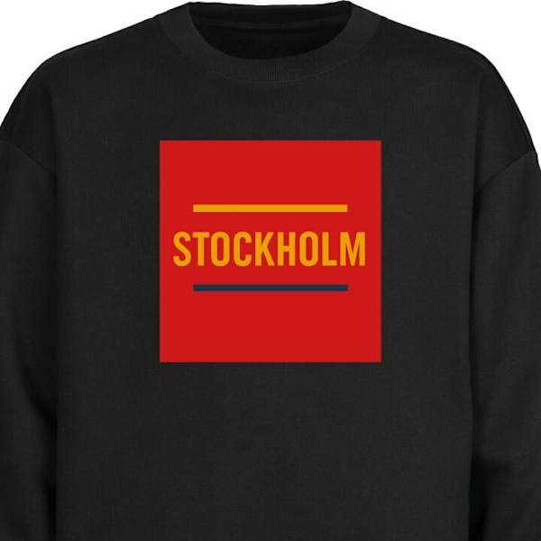 Sweatshirt til Voksne | Klassisk Collegebluse Stockholm - Isho sort S