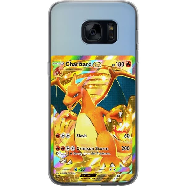Kompatibelt Mobildeksel til Samsung Galaxy S7 GyllenCharizard EX samlerkort med regnbueeffekter gull