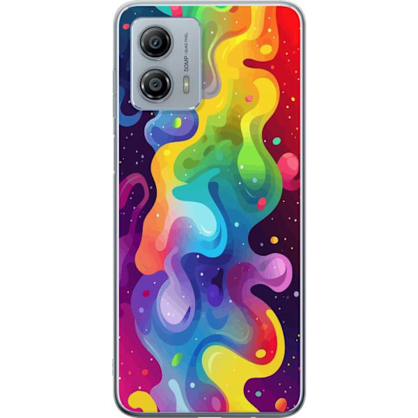 Motorola Moto G53 Genomskinligt Skal Color Splash Abstrakt Konst Design Färgstarkt Mönster Modern Populär Väggkonst Grafiskt Trend