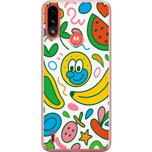 Motorola Moto E7 Power Gennemsigtig cover Sommerfugle Slør