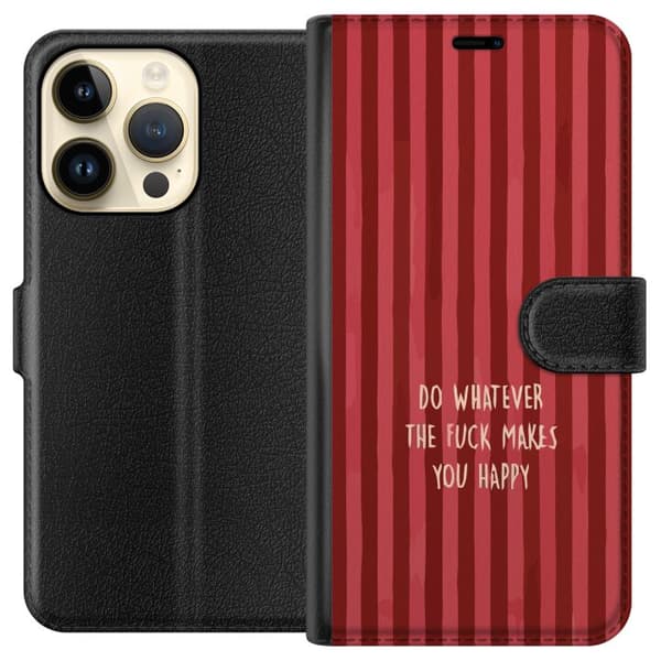 Yhteensopiva Lompakkokotelo Apple iPhone 14 Pro Gör det som gör dig glad punainen