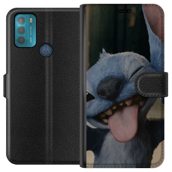 Motorola Moto G50 Tegnebogsetui Stitch Sød Alien - Blå Favorit fra Ydre Rummet