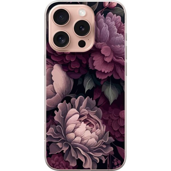 Apple iPhone 16 Pro Läpinäkyvä kuori Blommor