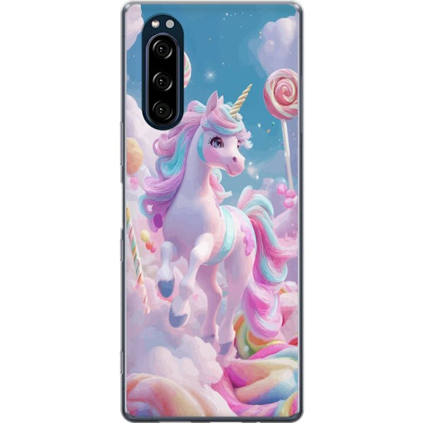 Sony Xperia 5 Läpinäkyvä kuori Yksisarvinen Candy Pastel Kawaii Suunnittelu Söpö Suosittu Väri Graafinen Trendi Lapsen Teema Fantasia Taide