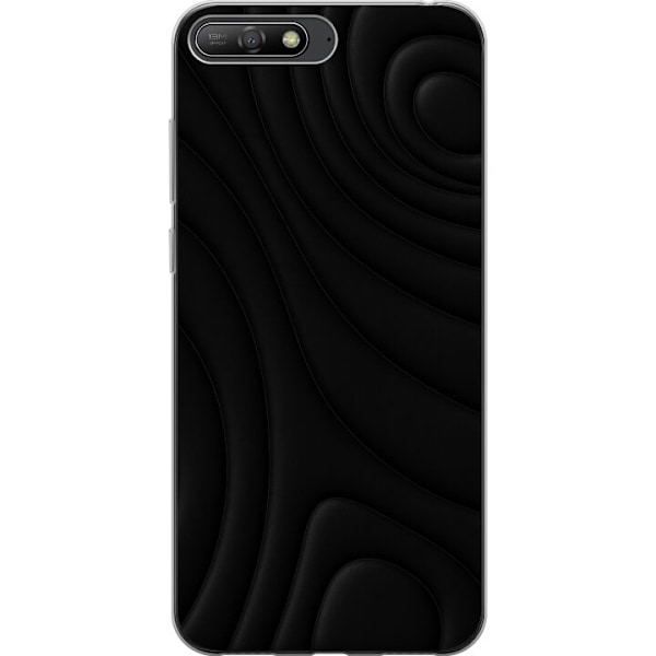 Huawei Y6 (2018) Genomskinligt Skal Black Waves