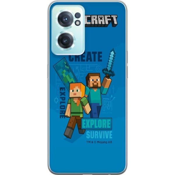 OnePlus Nord CE 2 5G Genomskinligt Skal Minecraft Caves