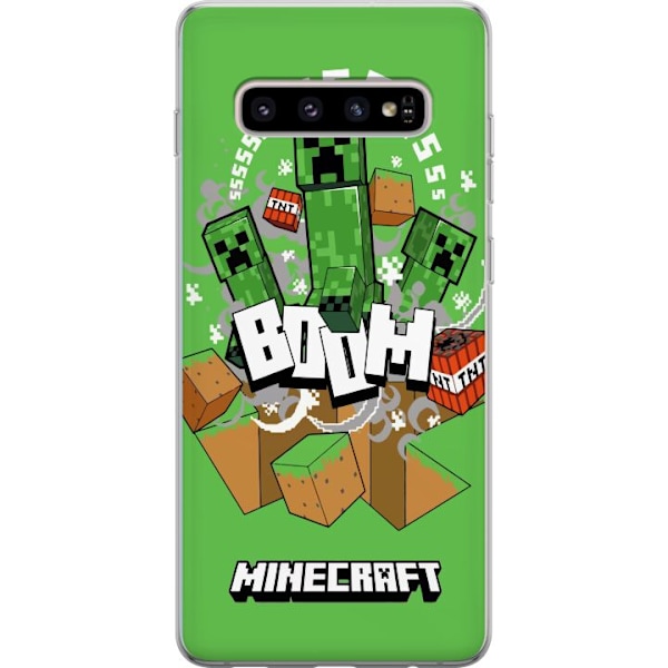 Samsung Galaxy S10+ Genomskinligt Skal Minecraft Boom