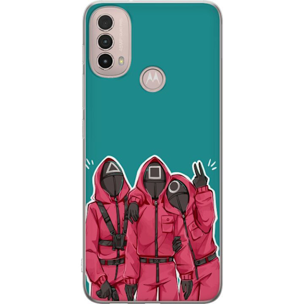 Motorola Moto E40 Läpinäkyvä kuori Squid Game Hahmot Graafinen Suunnittelu Sarjakuvasarjan Hahmot Suosittu TV-Teema Aasialainen Tyyli Jännittävä