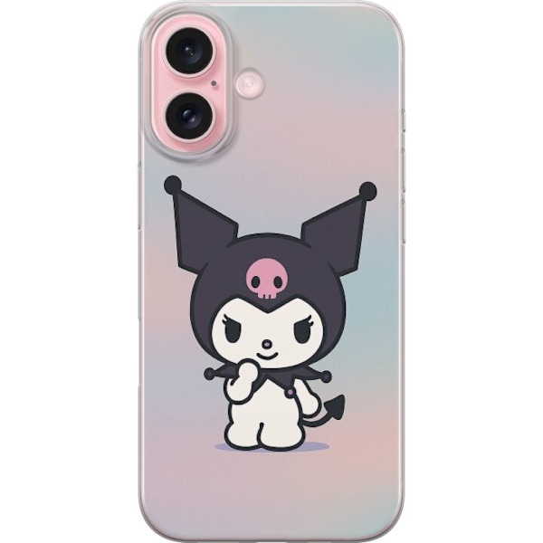 Apple iPhone 16 Genomskinligt Skal Kawaii Sanrio Kuromi