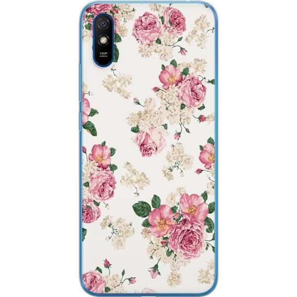 Xiaomi Redmi 9A Genomskinligt Skal Retro Blommor