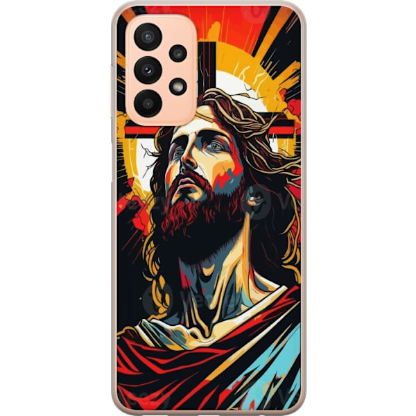 Samsung Galaxy A23 5G Läpinäkyvä kuori Jeesus ja Kortti - u