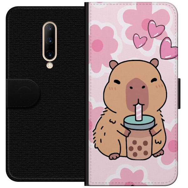 OnePlus 7 Pro Lommeboketui Kawaii Capybara Hjerteanime Stil S