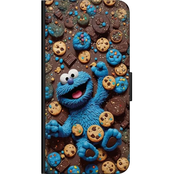 Kompatibelt Plånboksfodral till Samsung Galaxy Note 10 Lite Lekfull blå tecknad figur omgiven av kakor blå