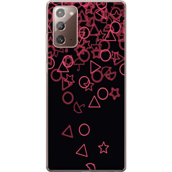 Samsung Galaxy Note20 Gennemsigtig cover Squid Game Ikoner Serie Design Populært TV Spil Ikoner Grafisk Motiv Asiatisk Trend Dramaserie