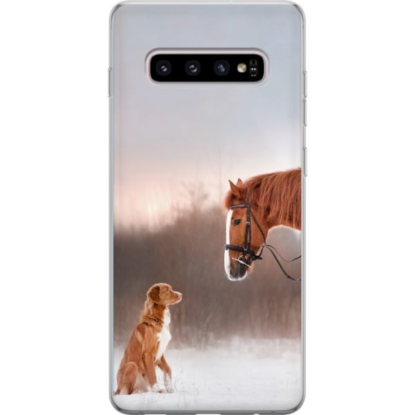 Samsung Galaxy S10+ Cover / Mobilcover - Hest & Hund