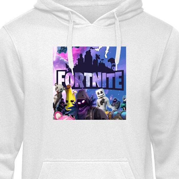 Hoodie til Voksen | Behagelig Hættetrøje Fortnite hvid S