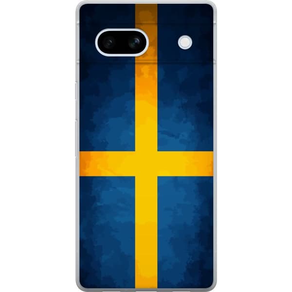 Kompatibelt Mobilskal till Google Pixel 7a Svenska flaggan blå