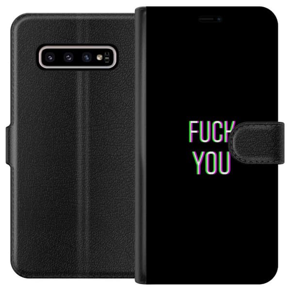 Kompatibelt Lommeboketui til Samsung Galaxy S10+ Faen deg