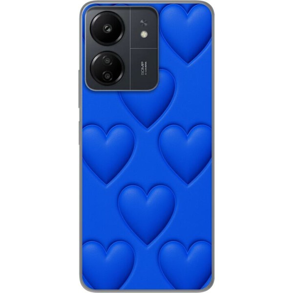 Xiaomi Redmi 13C Gjennomsiktig deksel Blå Hjerter