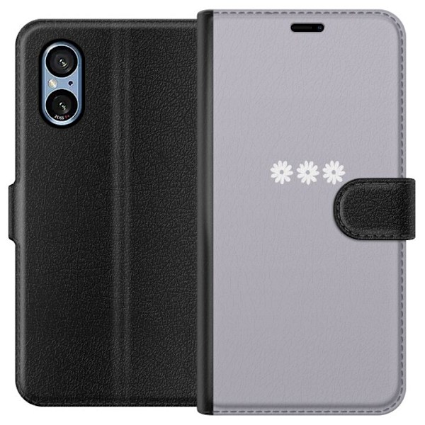 Sony Xperia 10 VI Lompakkokotelo Lila Blomminimalismi - tyylikäs kukkakuva lila taustalla