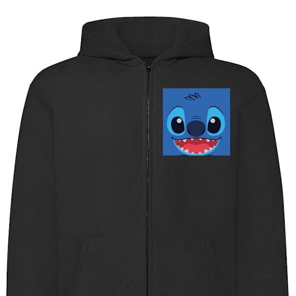 Zip-Hoodie | Huvtröja med Dragkedja för Vuxna Stitch svart S